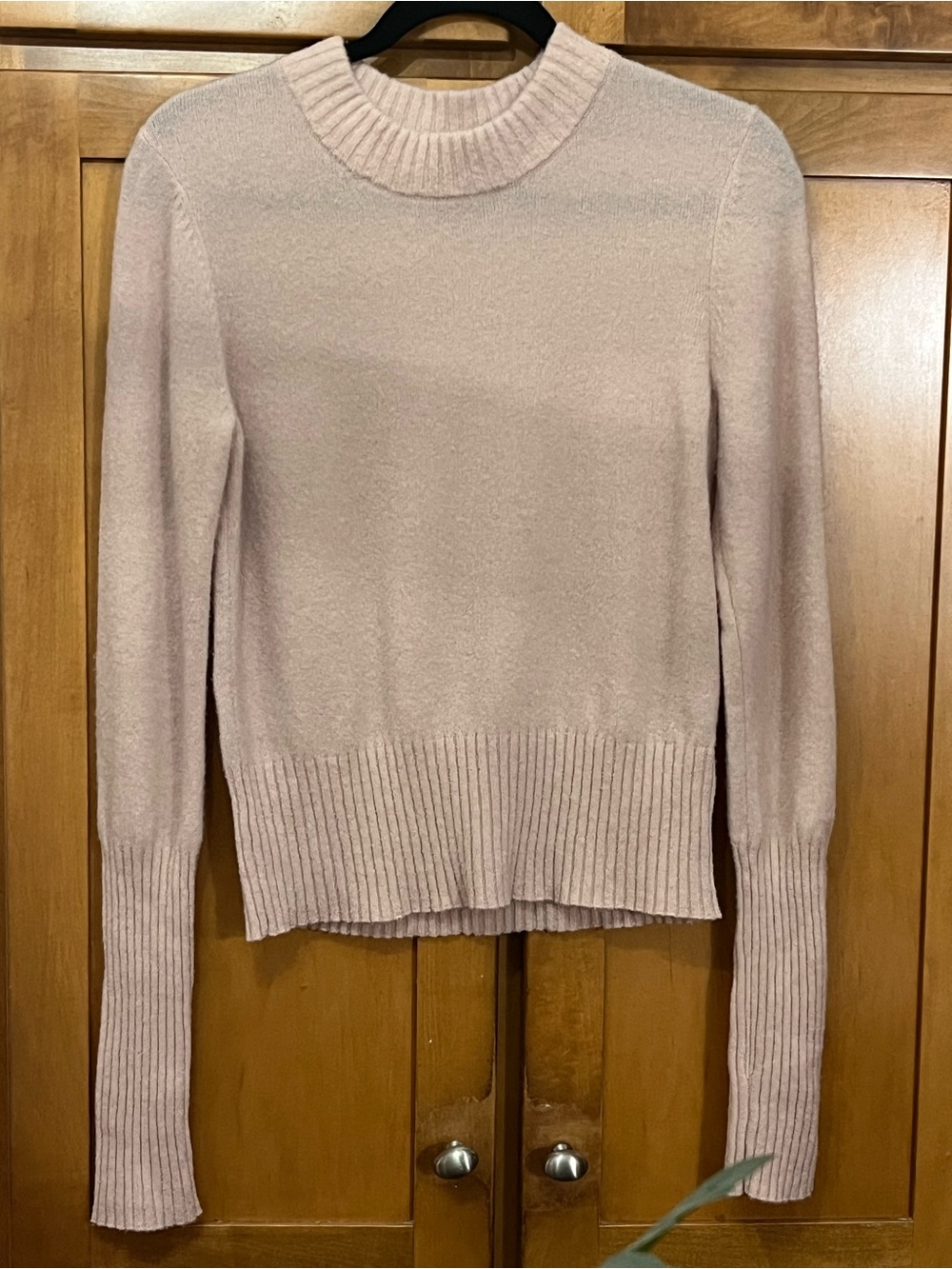 AllSaints Alpha Wool Blend Pink Crew Neck Long Ribbed Sleeve Sweater Medium